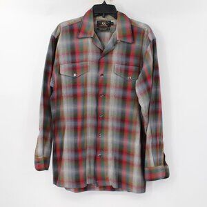 RRL Ralph Lauren Shirt Mens Small Plaid Cotton Rayon Long Sleeve Button Up